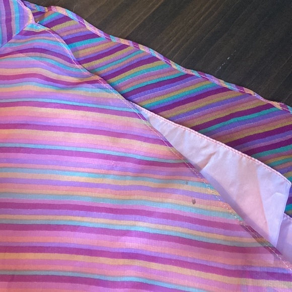 Albert Capraro Pink Striped 70s Strapless Maxi Dress - Picture 11 of 11